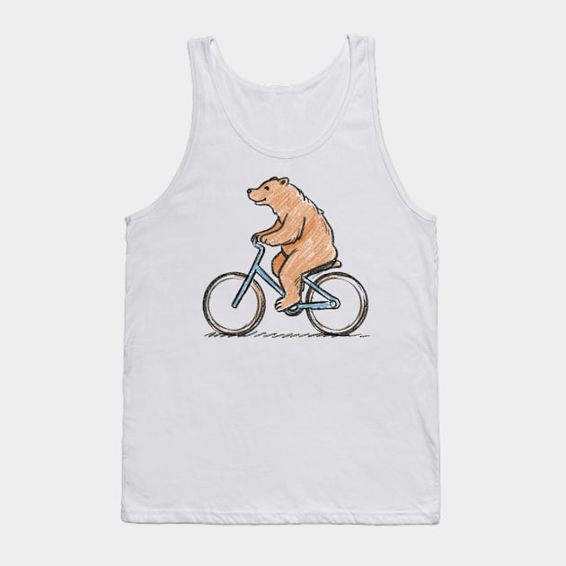 Bear riding a bike crayon color sketch Tank Top by byNIKA